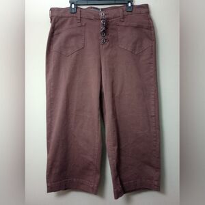 NWT Torrid Cropped Wide Leg Twill High Rise Patch Pkt Pants Size 16